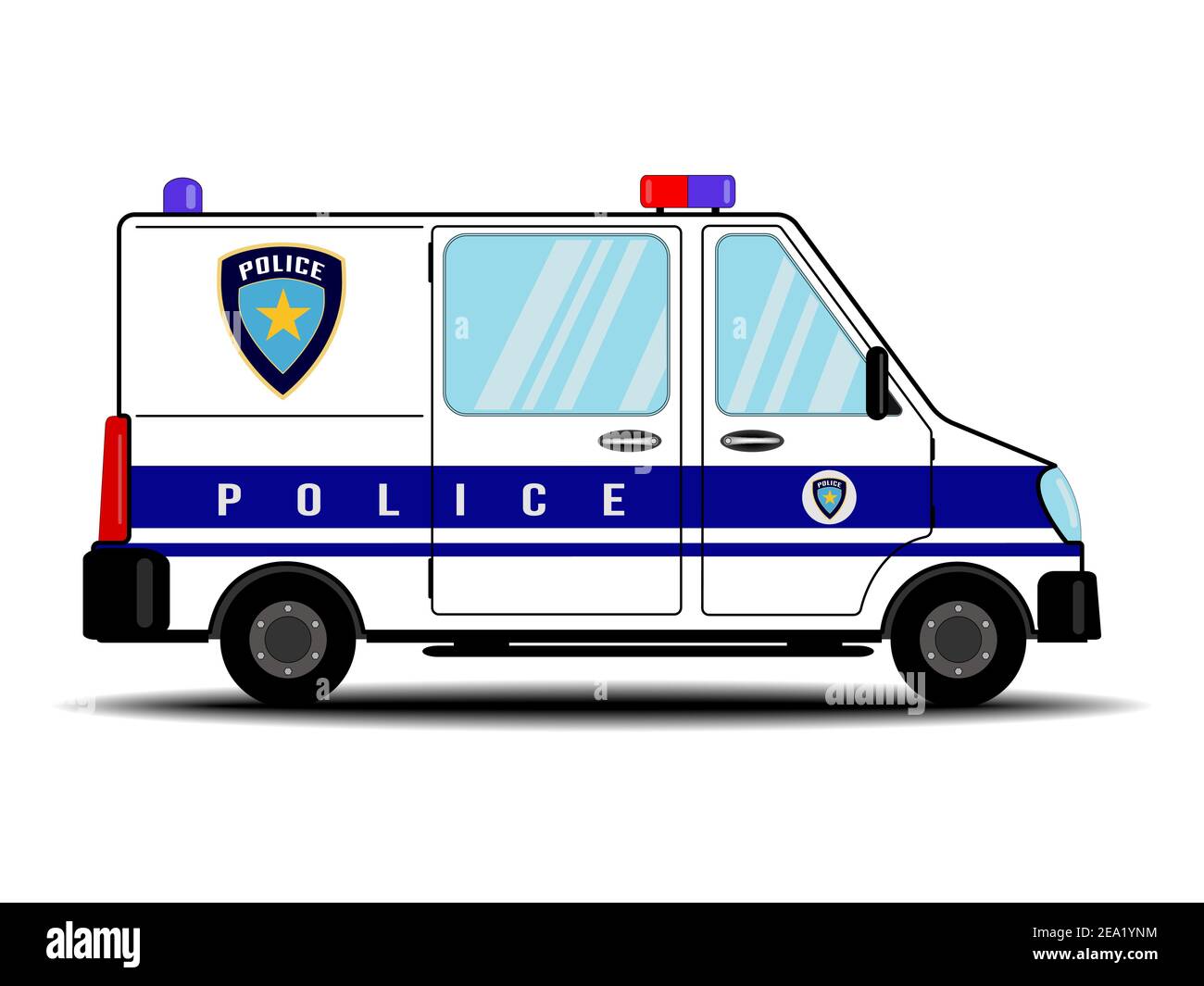 Vecteur de voiture de police sur fond blanc Illustration de Vecteur