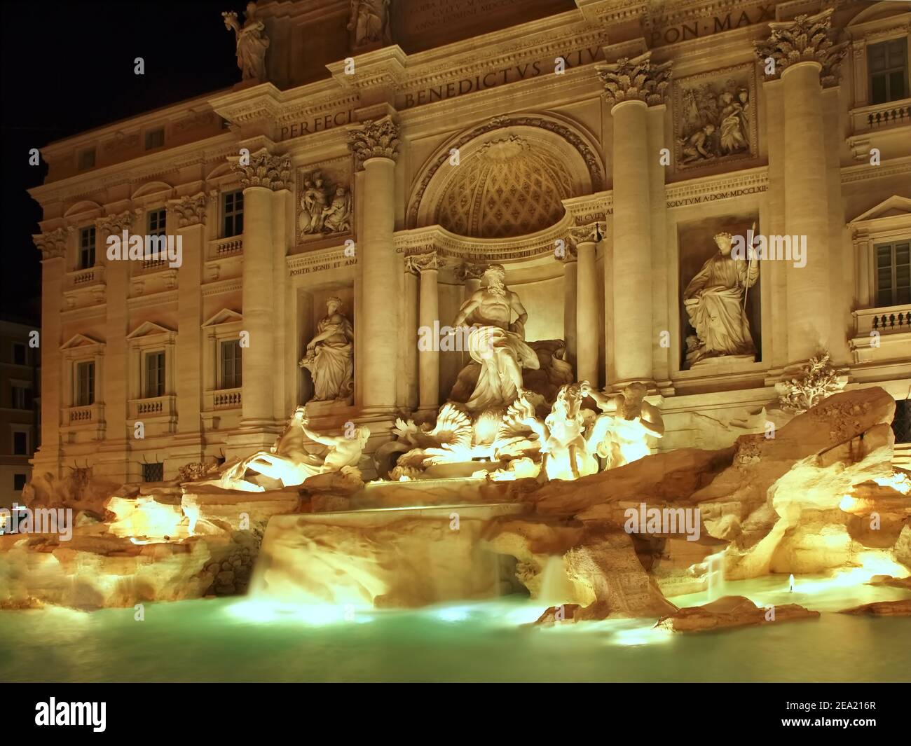 Fontaine de Trevi, Fontaine de Trevi à Rome en Italie la nuit Banque D'Images