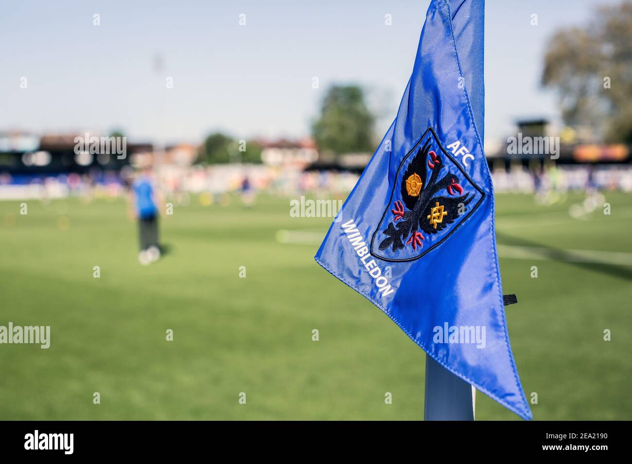 Drapeau d'angle de l'AFC Wimbledon , club de football de l'AFC Wimbledon, Angleterre Banque D'Images
