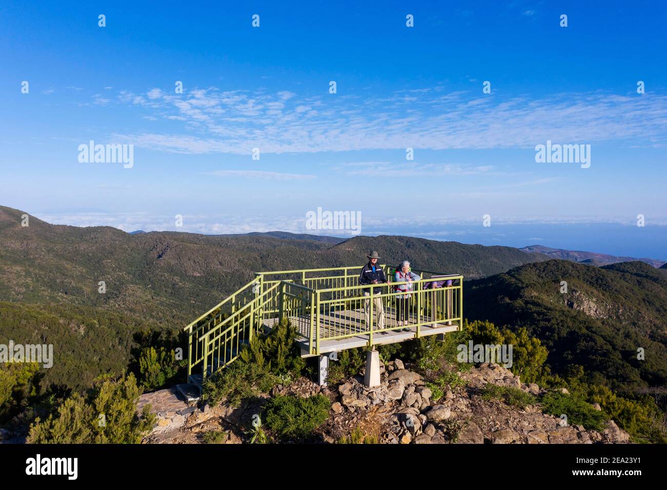 Point de vue Mirador del Morro de Agando, Parc national de Garajonay, la Gomera, Îles Canaries, Espagne Banque D'Images