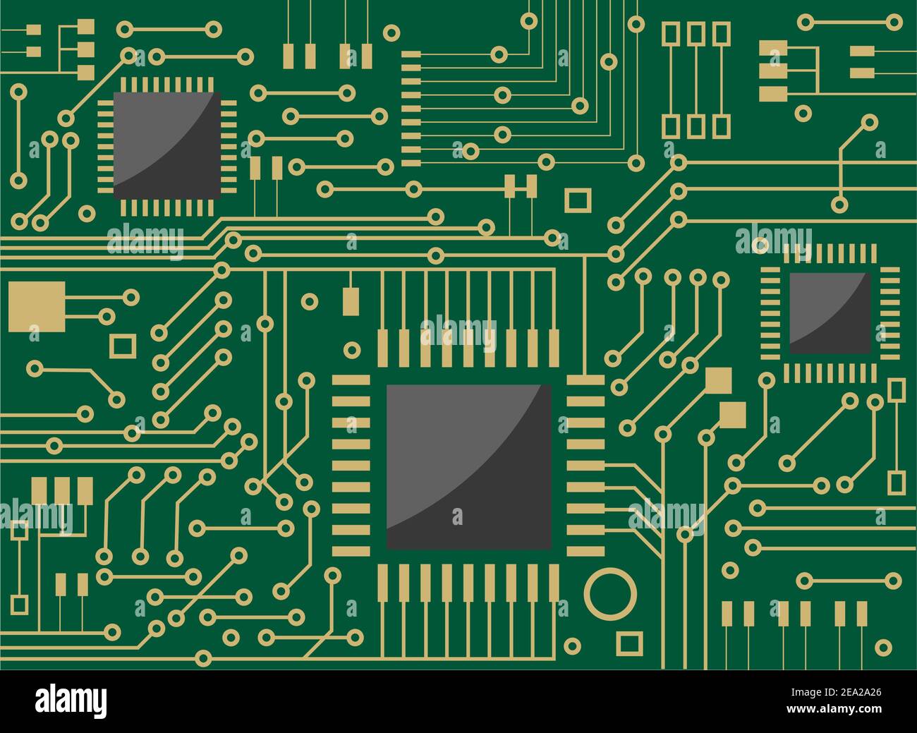 Microcircuit ordinateur comme une technologie concept ou d'arrière-plan Illustration de Vecteur