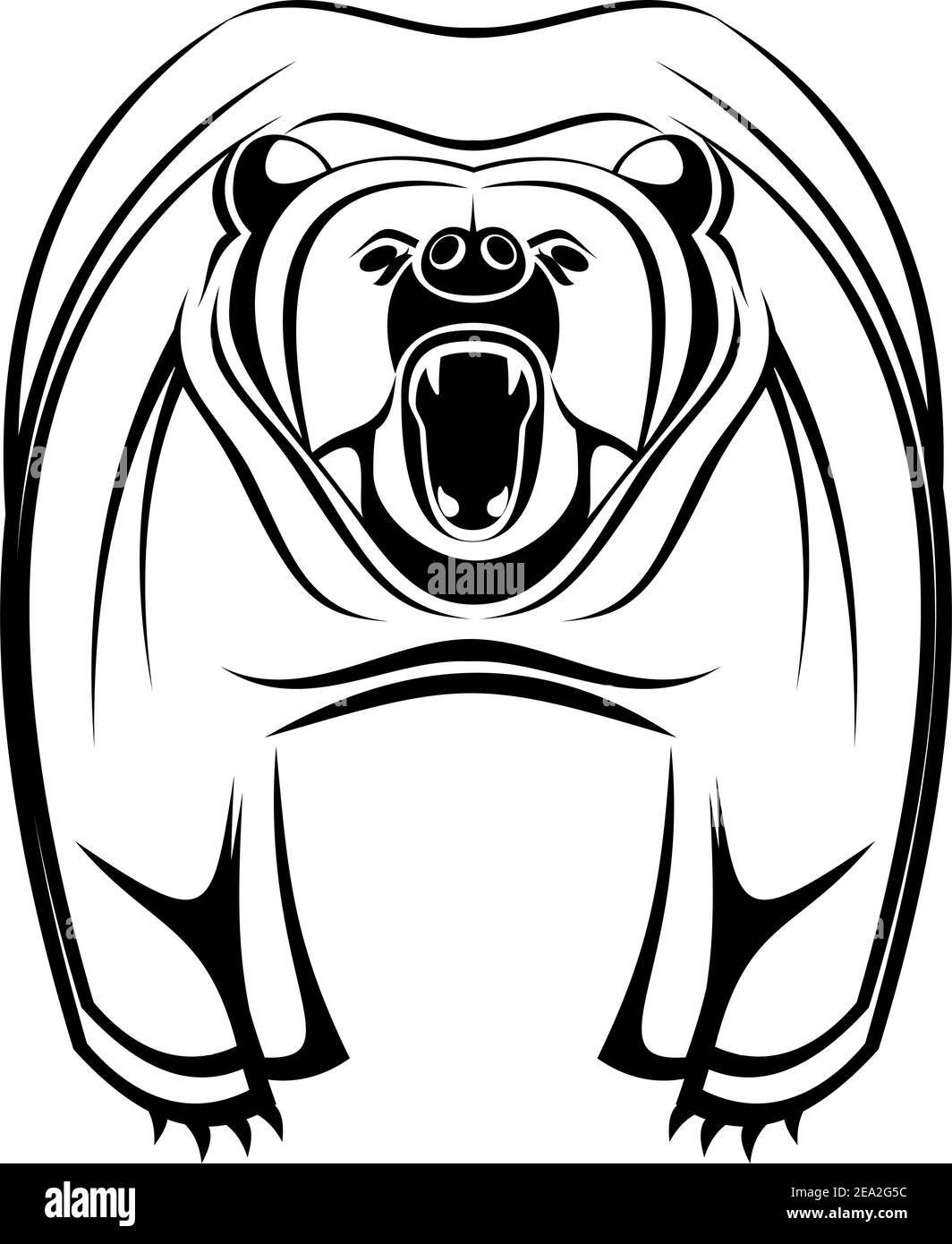 Une mascotte bearas sauvages isolated on white Illustration de Vecteur