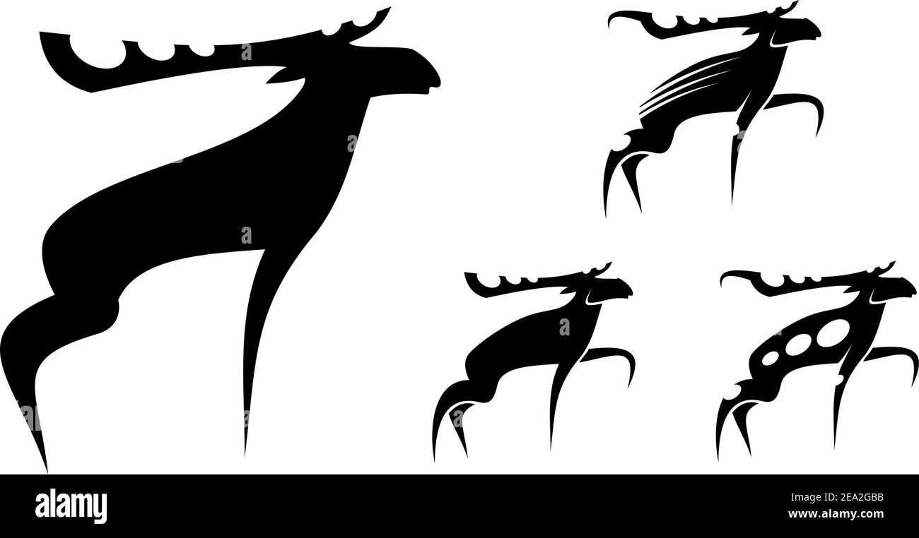 Ensemble d'orignaux isolés comme mascotte Illustration de Vecteur Ensemble d'orignaux isolés comme mascotte Illustration de Vecteur