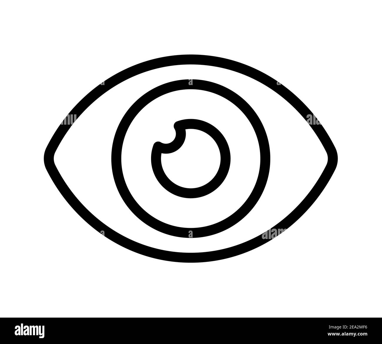 vision voir œil unique icône isolée avec style de ligne de contour illustration de la conception vectorielle Banque D'Images
