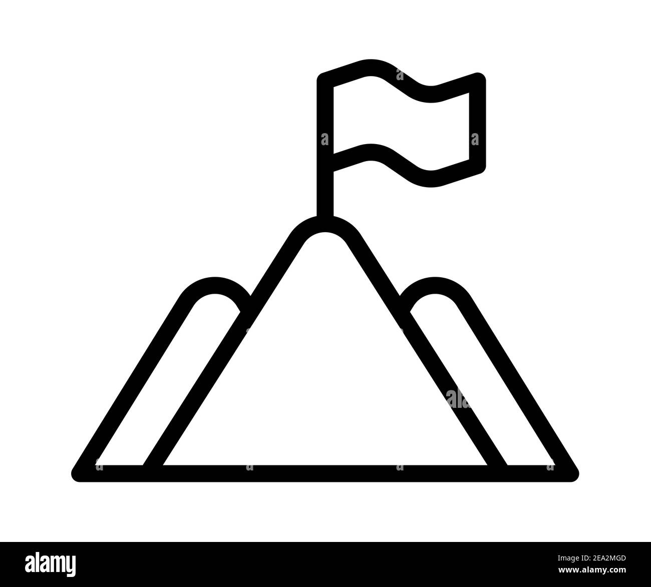 jalon de mission enregistré une seule icône isolée avec style de ligne de contour illustration de la conception vectorielle Banque D'Images