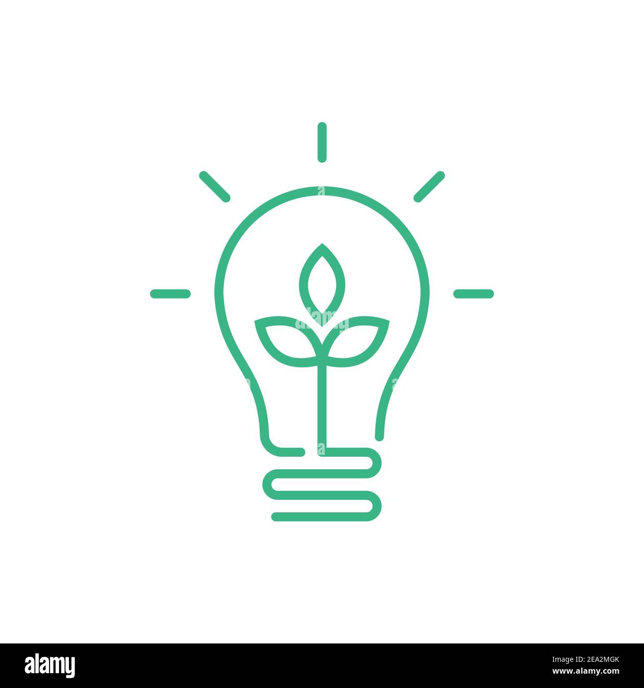 Ampoule verte avec feuille à l'intérieur. Concept d'énergie propre. Ressources renouvelables durables. Électricité écologique. Économie d'énergie. Vecteur Illustration de Vecteur