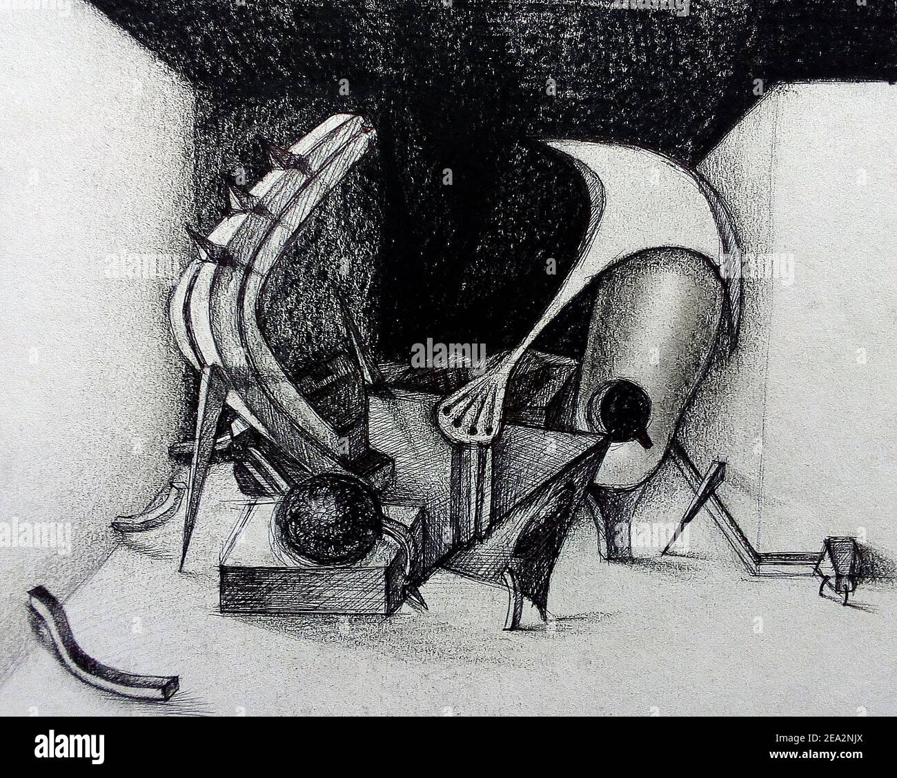 Art, éléments, Noir et blanc, dessin, Résumé, arrière-plan, moderne, Triangle, courbe, carré, cercle, de thaïlande, monochrome Banque D'Images