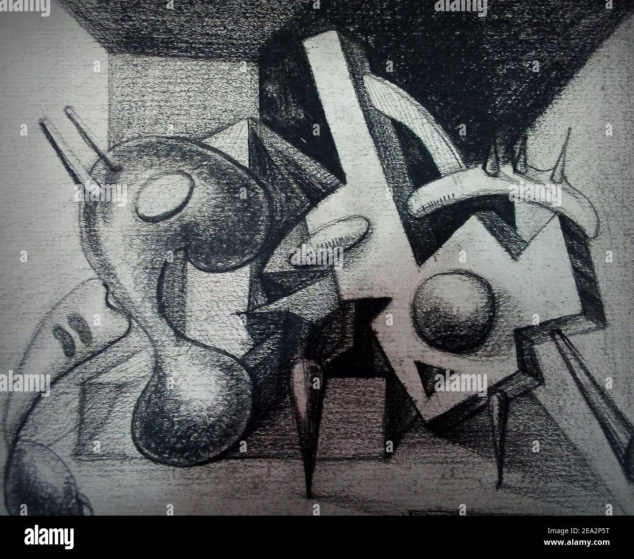 Art, éléments, Noir et blanc, dessin, Résumé, arrière-plan, moderne, Triangle, courbe, carré, cercle, de thaïlande Banque D'Images