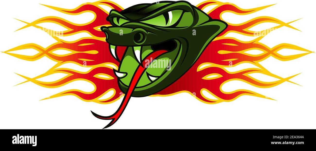 Tatouage tribal serpent en flammes pour la conception Illustration de Vecteur