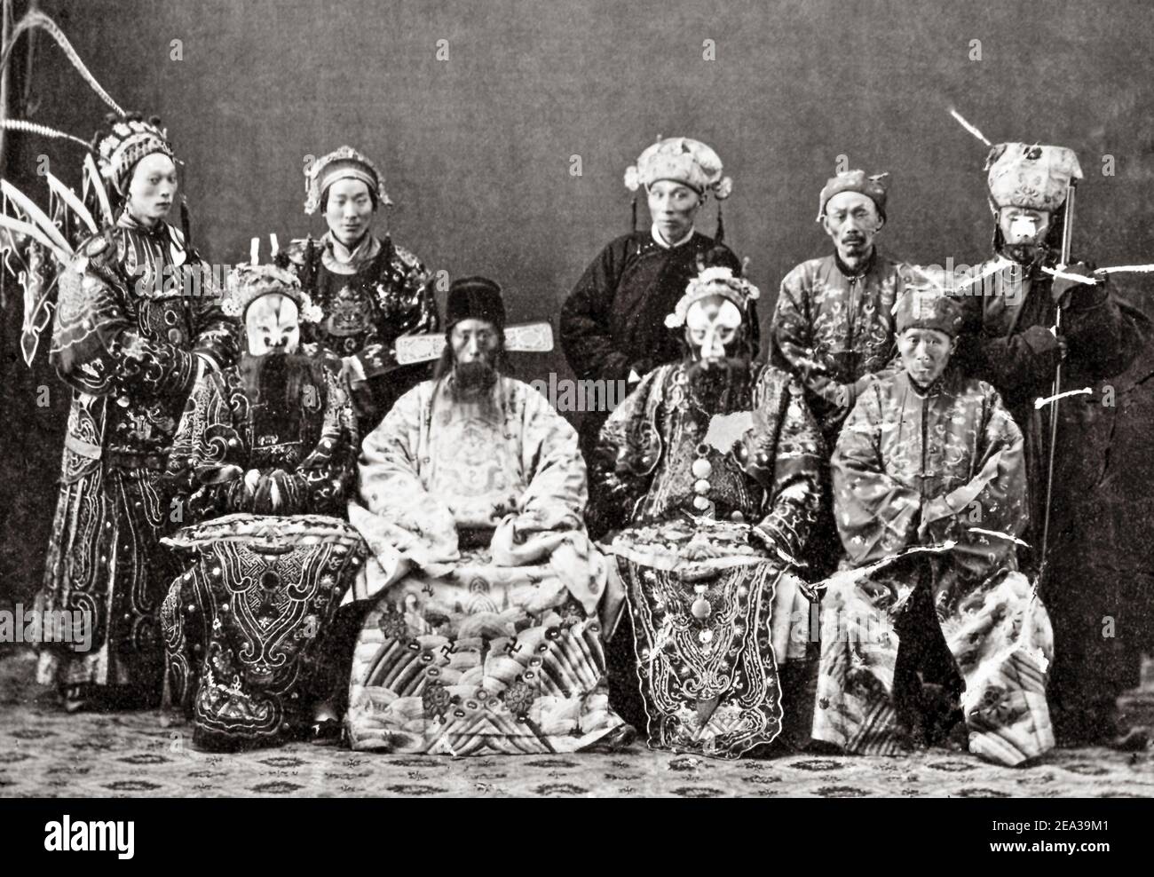 Photographie de la fin du XIXe siècle - acteurs chinois, vers 1880, Chine Banque D'Images