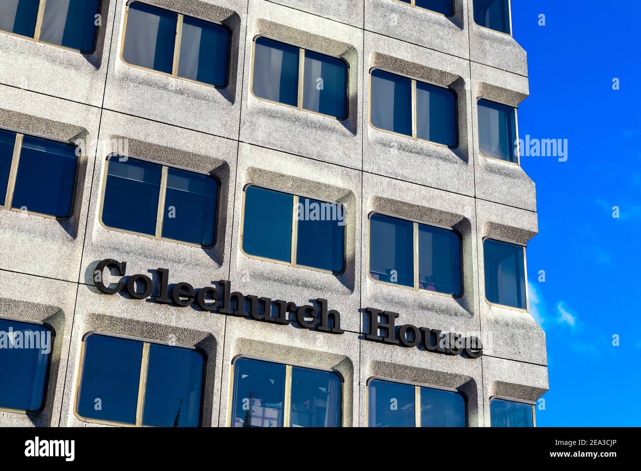 Bloc de bureaux brutaliste des années 1970 Colechurch House par l'architecte E G Chandler à London Bridge, Londres, Royaume-Uni Banque D'Images