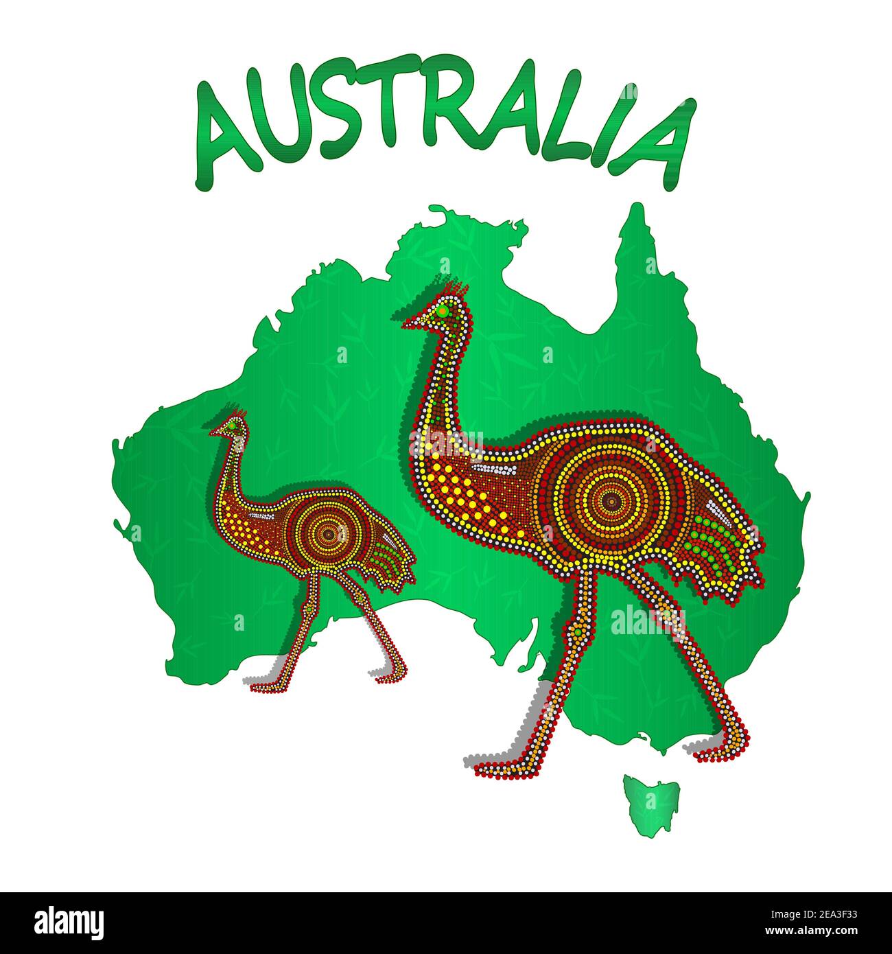 Carte de l'Australie avec deux uem. Continent australien. Australie Journée des Autochtones. Semaine Naidoc. Cric Union. Jour de réconciliation. Voyage en australie.Vector Illustration de Vecteur