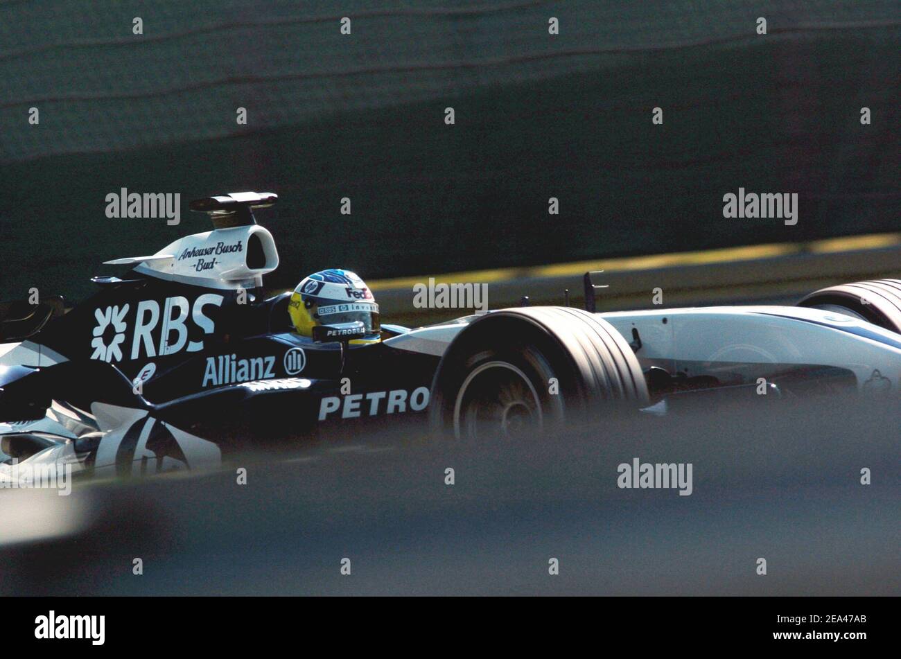 Nick Heidfeld, pilote allemand de Formule 1 (team Williams), lors de la session européenne de formation de Formule 1 à Nurburgring, en Allemagne, le 28 mai 2005. Photo de Thierry Gromik/ABACA. Banque D'Images