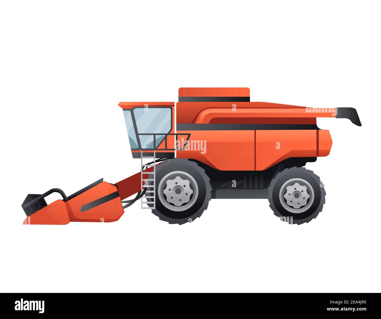 Moissonneuse-batteuse agricole, illustration vectorielle de véhicule agricole industriel rural à la arrière-plan blanc Illustration de Vecteur