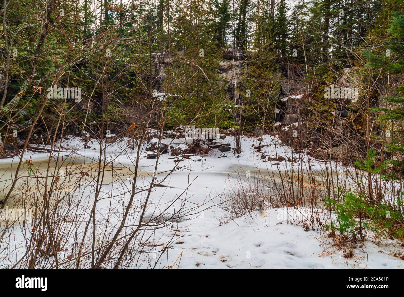 Egan Chutes conservation Area Bancroft Ontario Canada en hiver Banque D'Images