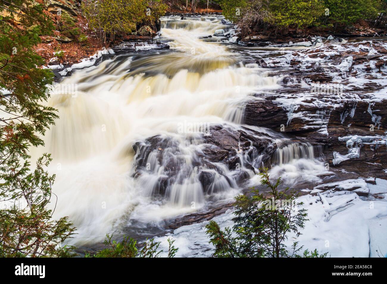 Egan Chutes conservation Area Bancroft Ontario Canada en hiver Banque D'Images