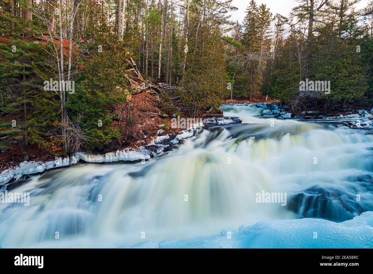 Egan Chutes conservation Area Bancroft Ontario Canada en hiver Banque D'Images