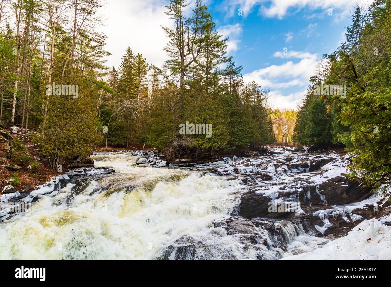 Egan Chutes conservation Area Bancroft Ontario Canada en hiver Banque D'Images