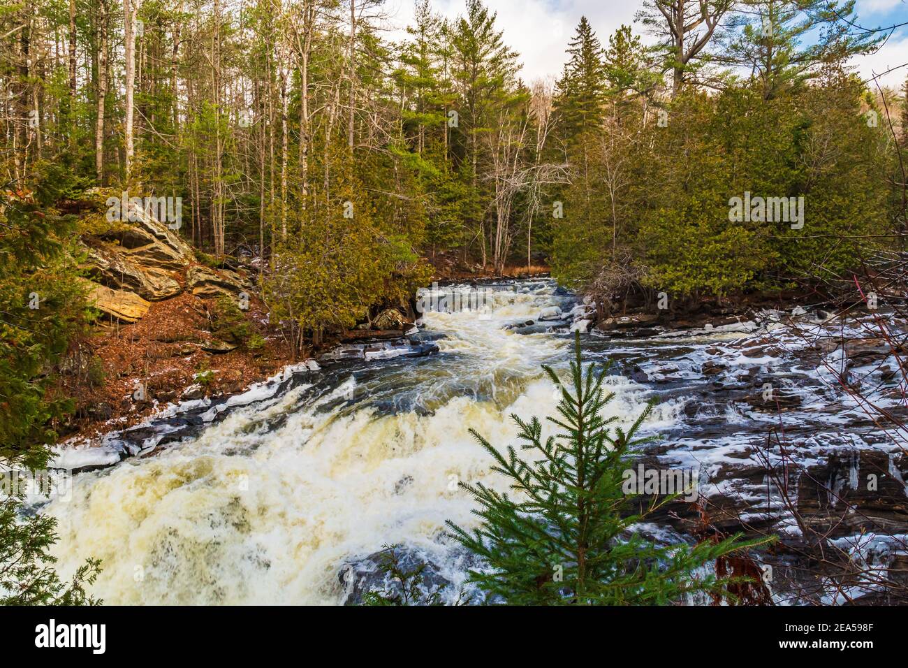 Egan Chutes conservation Area Bancroft Ontario Canada en hiver Banque D'Images