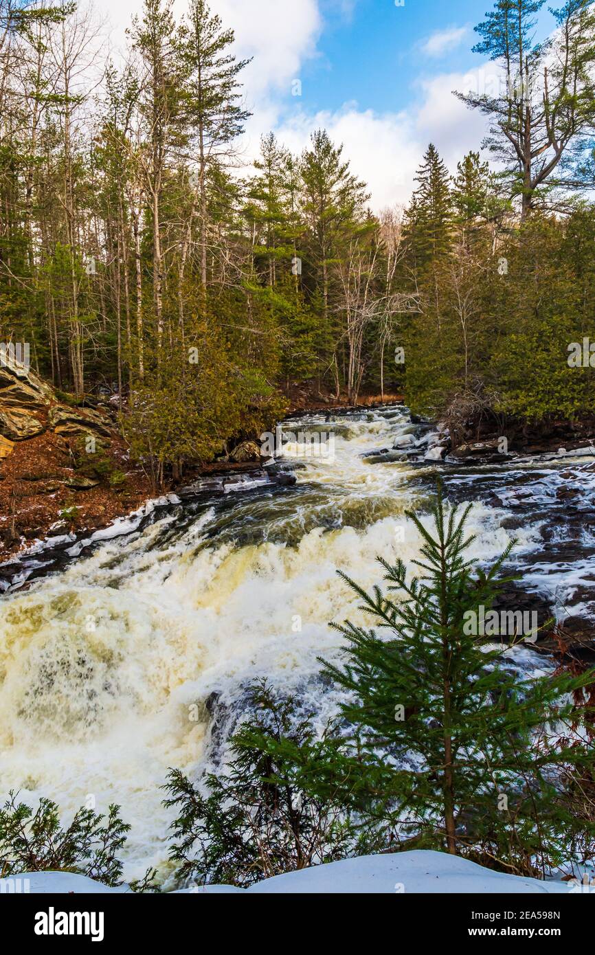 Egan Chutes conservation Area Bancroft Ontario Canada en hiver Banque D'Images