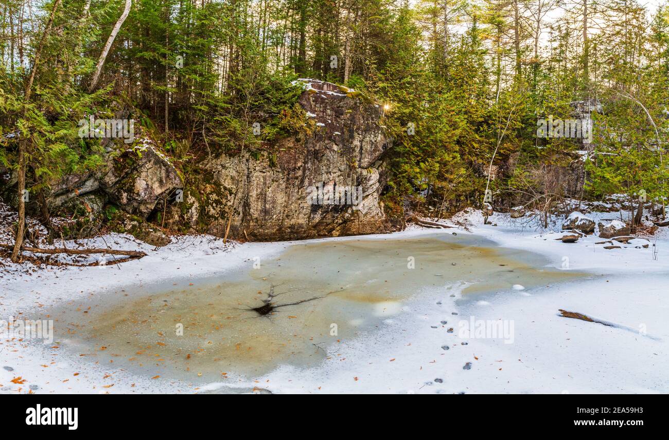 Egan Chutes conservation Area Bancroft Ontario Canada en hiver Banque D'Images