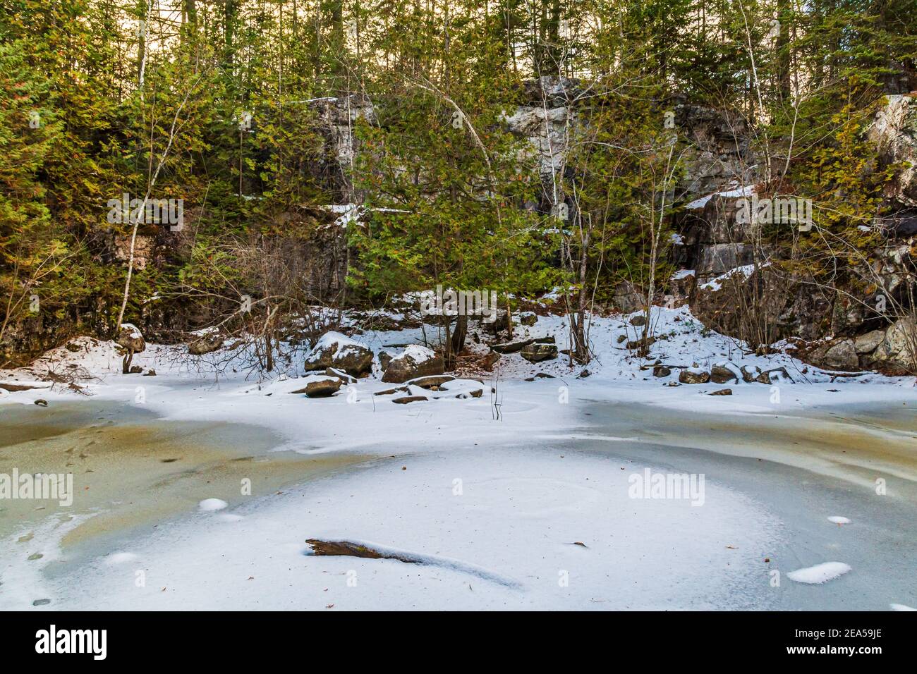 Egan Chutes conservation Area Bancroft Ontario Canada en hiver Banque D'Images