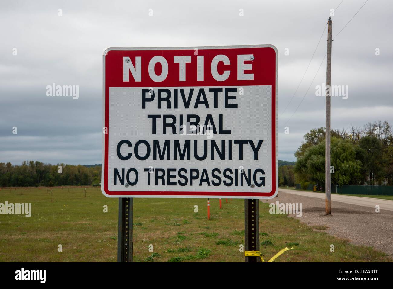 Red Wing, Minnesota. Aucun signe d'intrusion sur la réserve indienne de l'île Prairie une communauté tribale privée. Banque D'Images