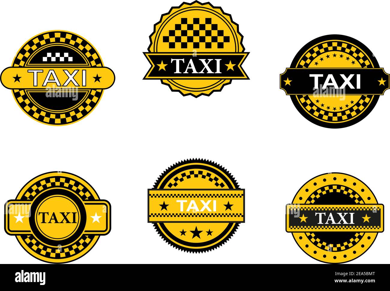 Symboles et panneaux de taxi pour la conception du service de transport Illustration de Vecteur