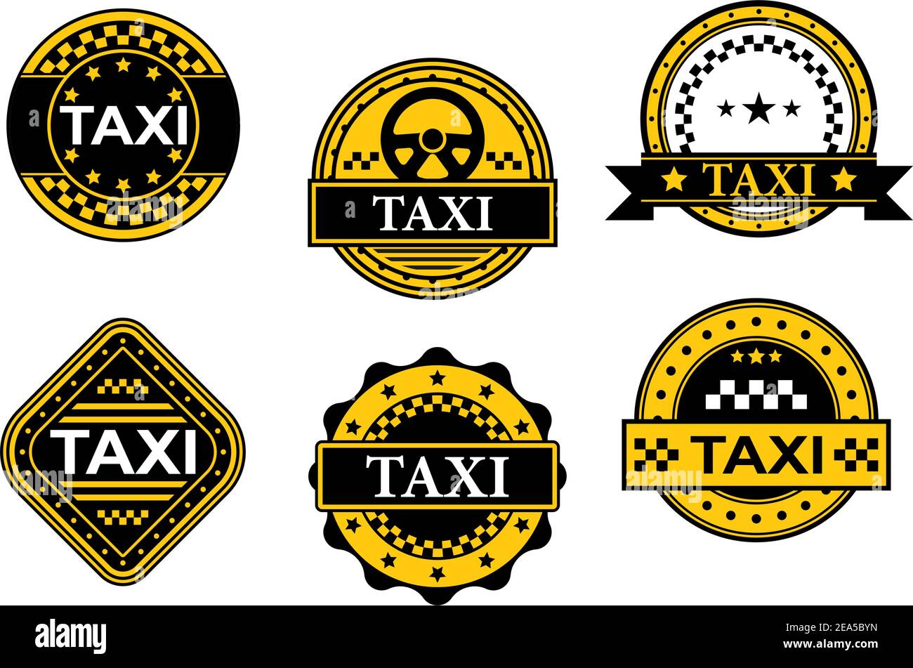 Jeu de symboles de taxi pour la conception du service de transport Illustration de Vecteur