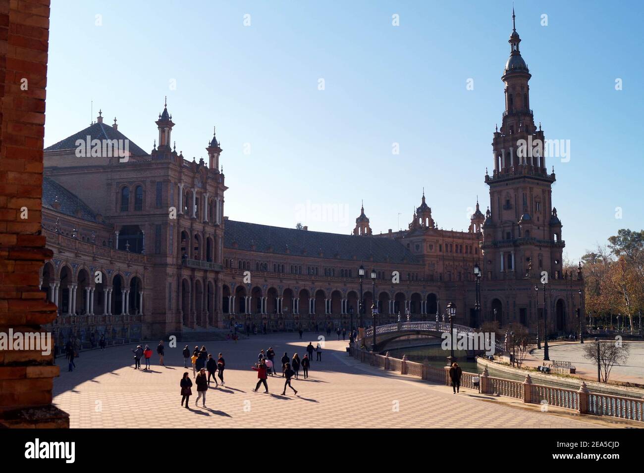 Bâtiment de l'ancien général de Captaincy et de la colonnade du Sud, place de l'Espagne, construit en 1928 pour l'exposition ibéro-américaine de 1929, Séville, Espagne Banque D'Images