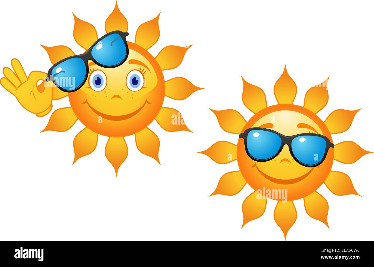 Drôle de soleil en lunettes de soleil pour le voyage ou la conception de temps Illustration de Vecteur