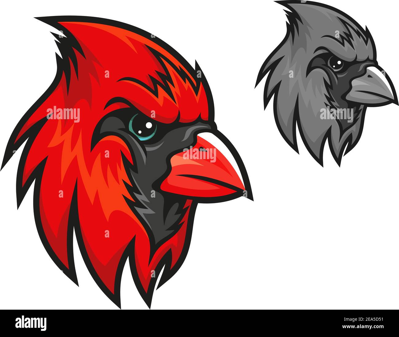 Oiseau cardinal rouge de style dessin animé pour un motif mascotte Illustration de Vecteur