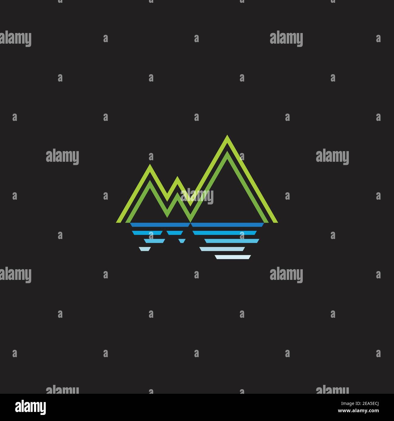 simple mouvement géométrique montagne symbole eau de mer vecteur conception colorée Illustration de Vecteur