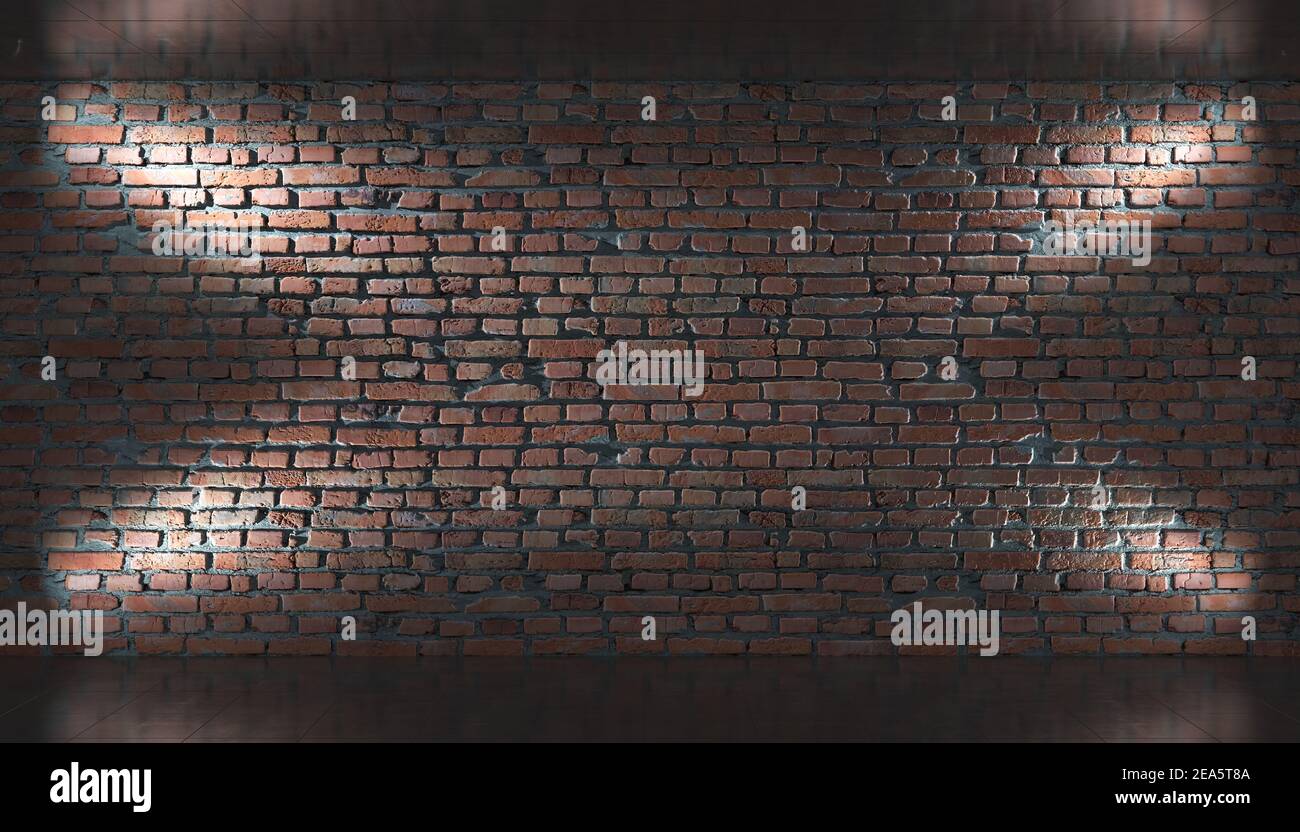 Vieux mur de briques, arrière-plan panoramique horizontal Banque D'Images