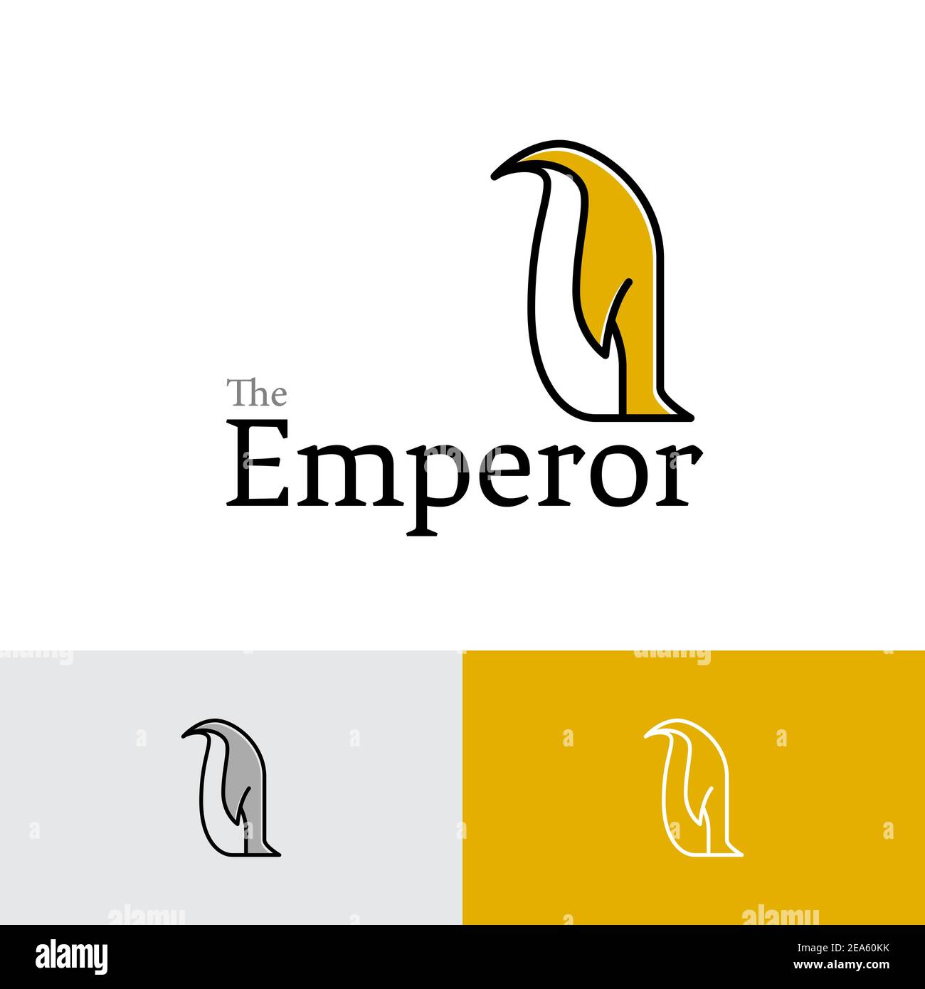 Modèle de logo Emperor Penguin Ice Animal Business Illustration de Vecteur