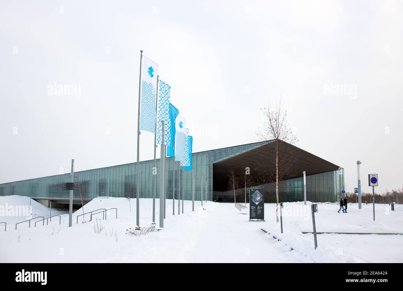 Tartu, Tartumaa, Estonie-06FEB2021: Le Musée national estonien (museum Eesti rahva) en hiver. Banque D'Images