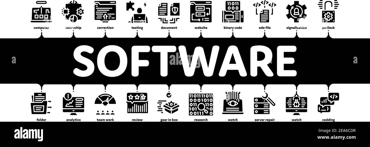 Test et analyse de logiciels vecteur de bannière Infographique minimal Illustration de Vecteur