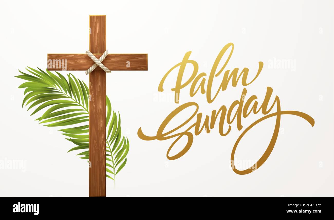 Croix chrétienne. Félicitations pour le dimanche des palmiers, Pâques et la Résurrection du Christ. Illustration vectorielle Illustration de Vecteur