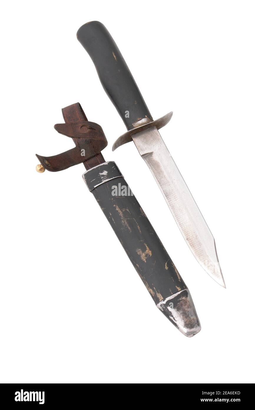 Munitions de scouts d'époque de l'armée soviétique. Couteau militaire standard. Période de la Seconde Guerre mondiale Banque D'Images