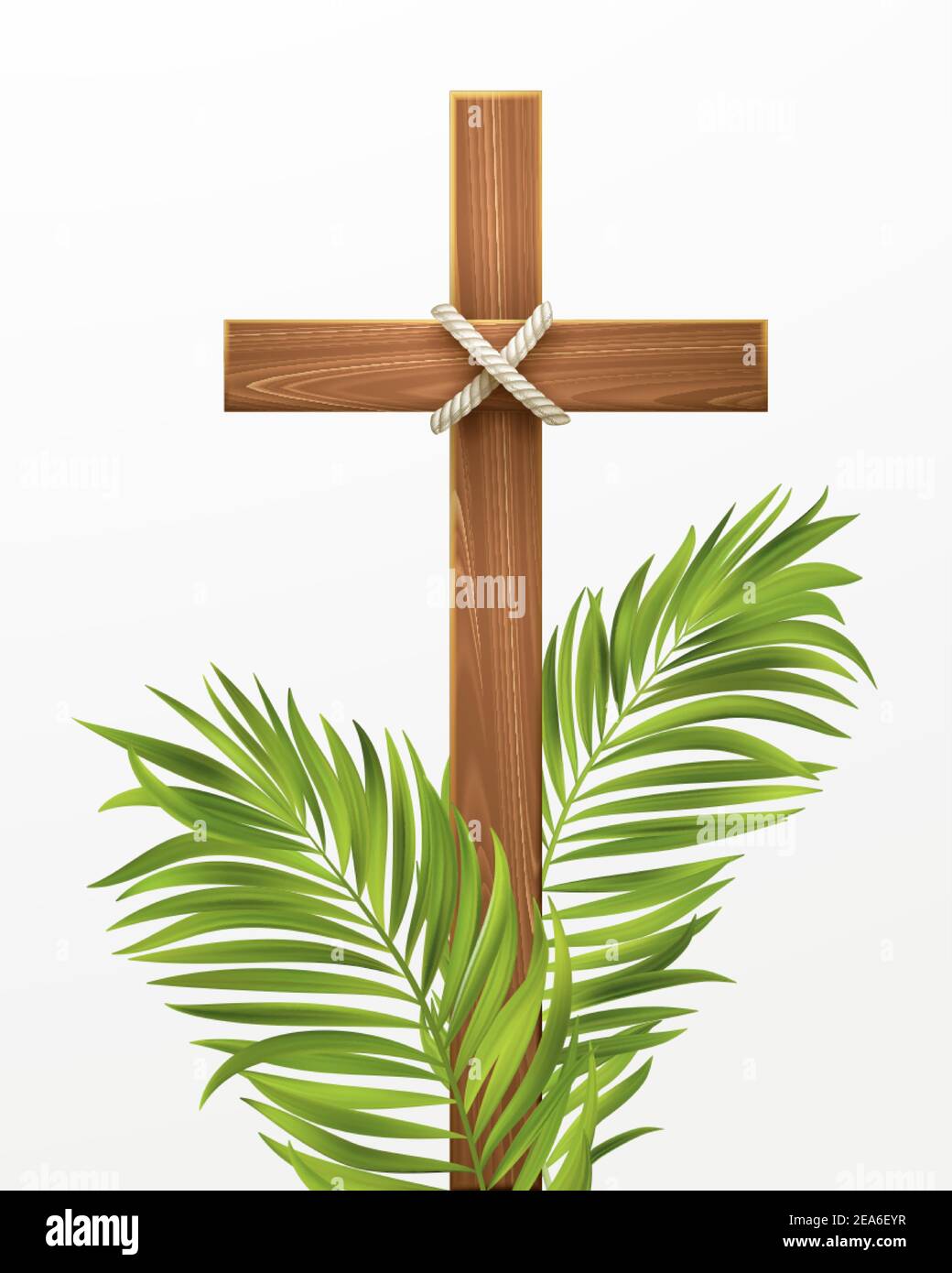 Croix chrétienne. Félicitations pour le dimanche des palmiers, Pâques et la Résurrection du Christ. Illustration vectorielle Illustration de Vecteur