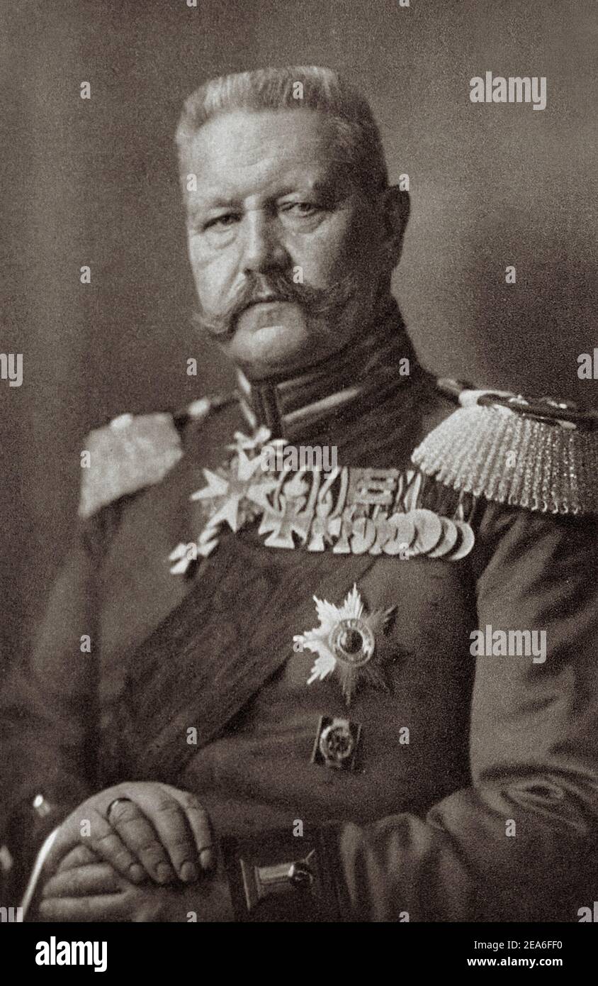 Paul von Hindenburg (1847 – 1934) était un général allemand et un homme d'État qui commandait l'armée allemande impériale pendant la première Guerre mondiale et devint plus tard Presi Banque D'Images