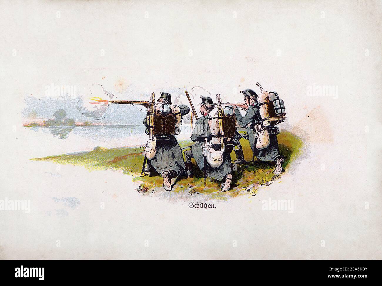 L'armée suisse avant la première Guerre mondiale. Tireurs. Confédération suisse, 1910 Banque D'Images