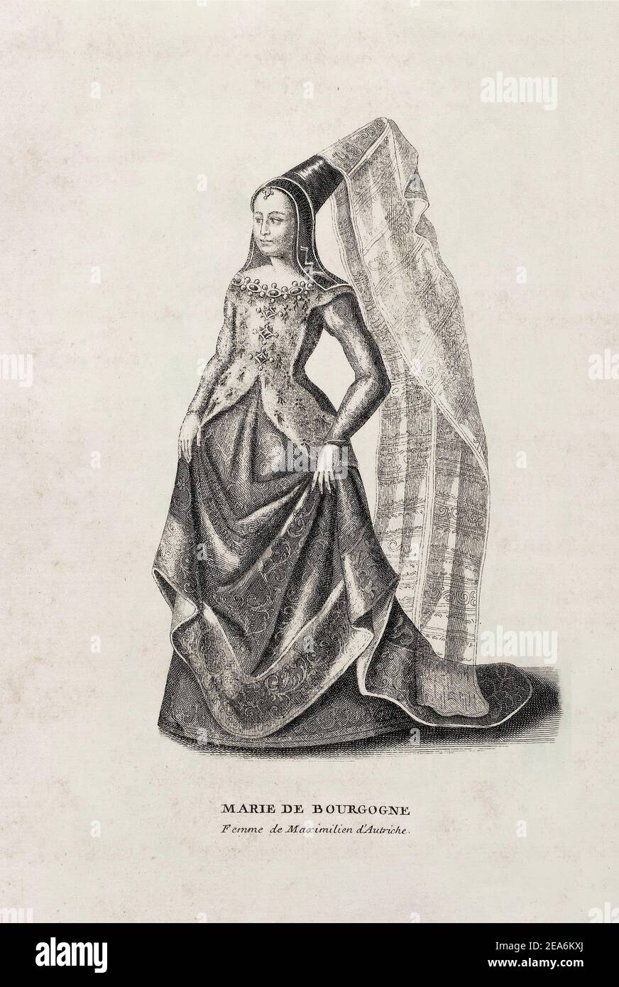 Mary (Marie ; 1457 - 1482), duchesse de Bourgogne, régna sur de nombreux territoires du duché de Bourgogne, aujourd'hui principalement en France et aux Pays Bas Banque D'Images