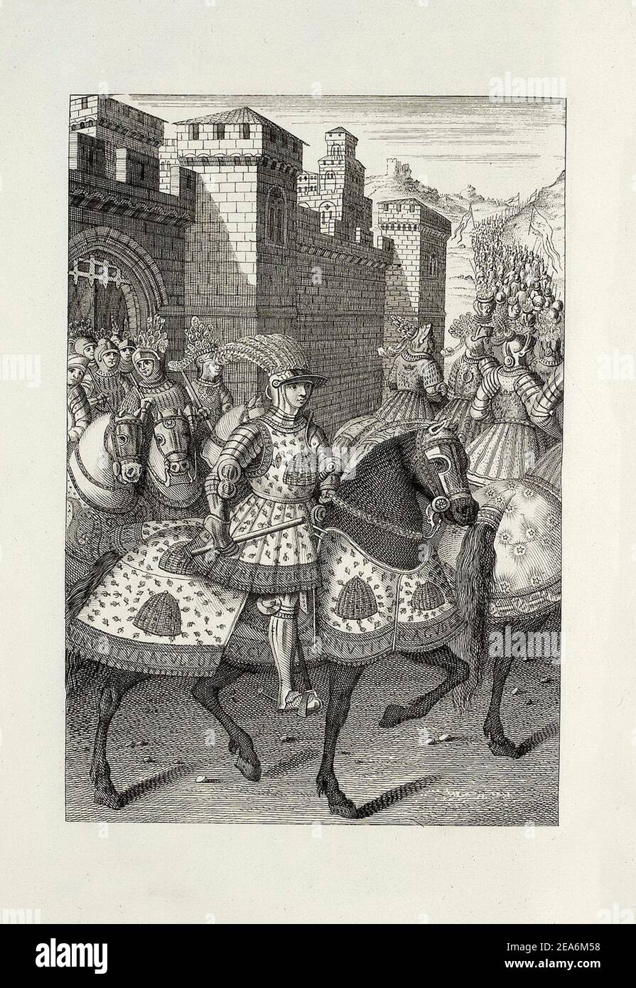 Louis XII quitte Alexandria de la Pailleagainst les troupes génoises. Les guerres de la France médiévale en Italie. Louis XII (1462 - 1515) fut roi de France de Banque D'Images