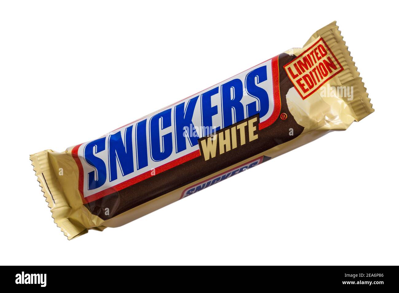 Barre de chocolat blanc Snickers édition limitée isolée sur fond blanc  Photo Stock - Alamy