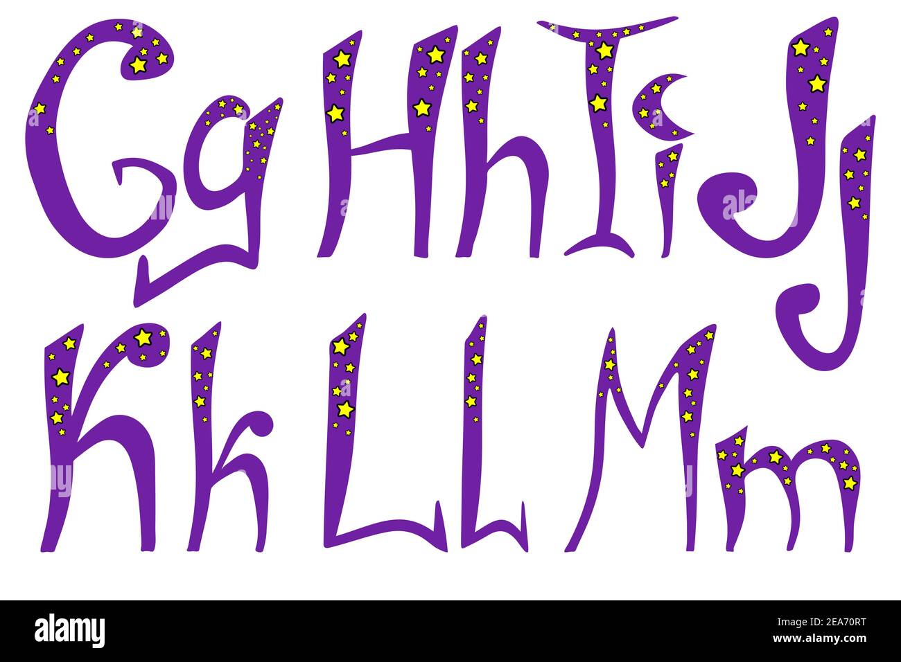Alphabet magicien pour halloween - G H I J K L M Illustration de Vecteur