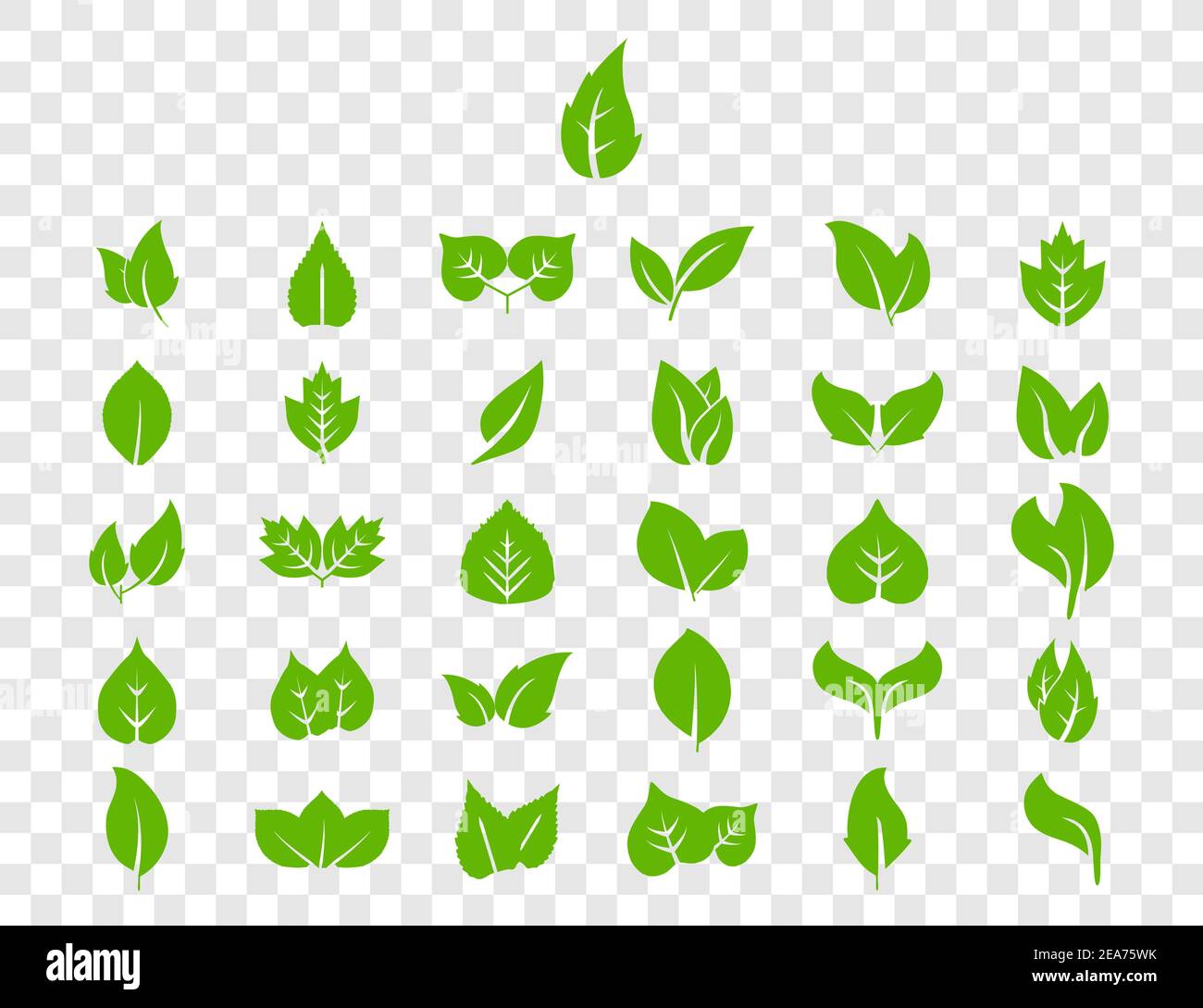 Illustration vectorielle. Jeu d'icônes de feuilles vertes et écologiques Illustration de Vecteur