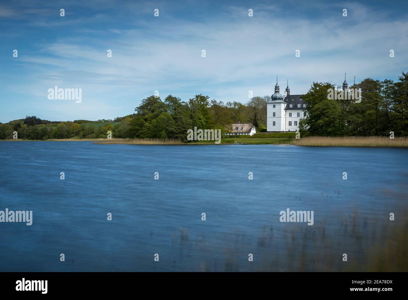 Lac Engelsholm et château près de Vejle au Danemark Banque D'Images