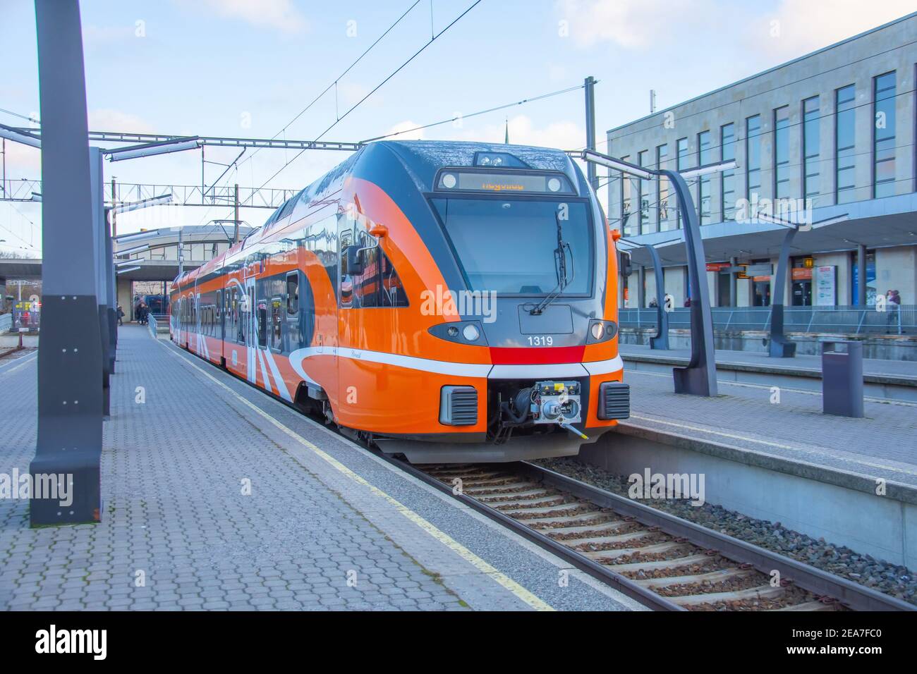 Gare de Tallinn Balti Jaam. Estonie, Tallinn, 30 novembre 2019 Banque D'Images
