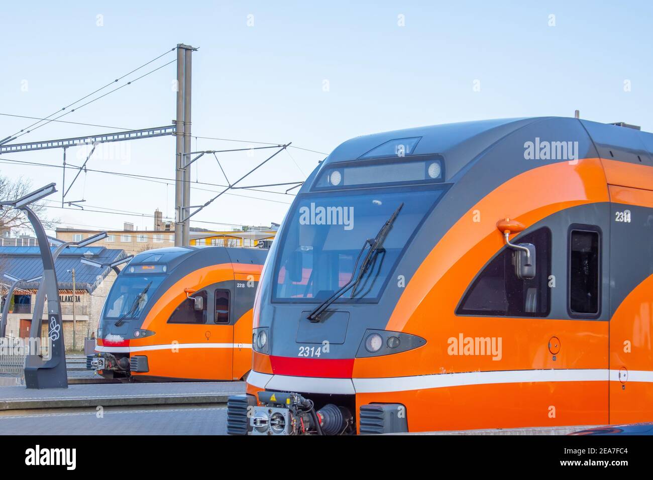 Gare de Tallinn Balti Jaam. Estonie, Tallinn, 30 novembre 2019 Banque D'Images